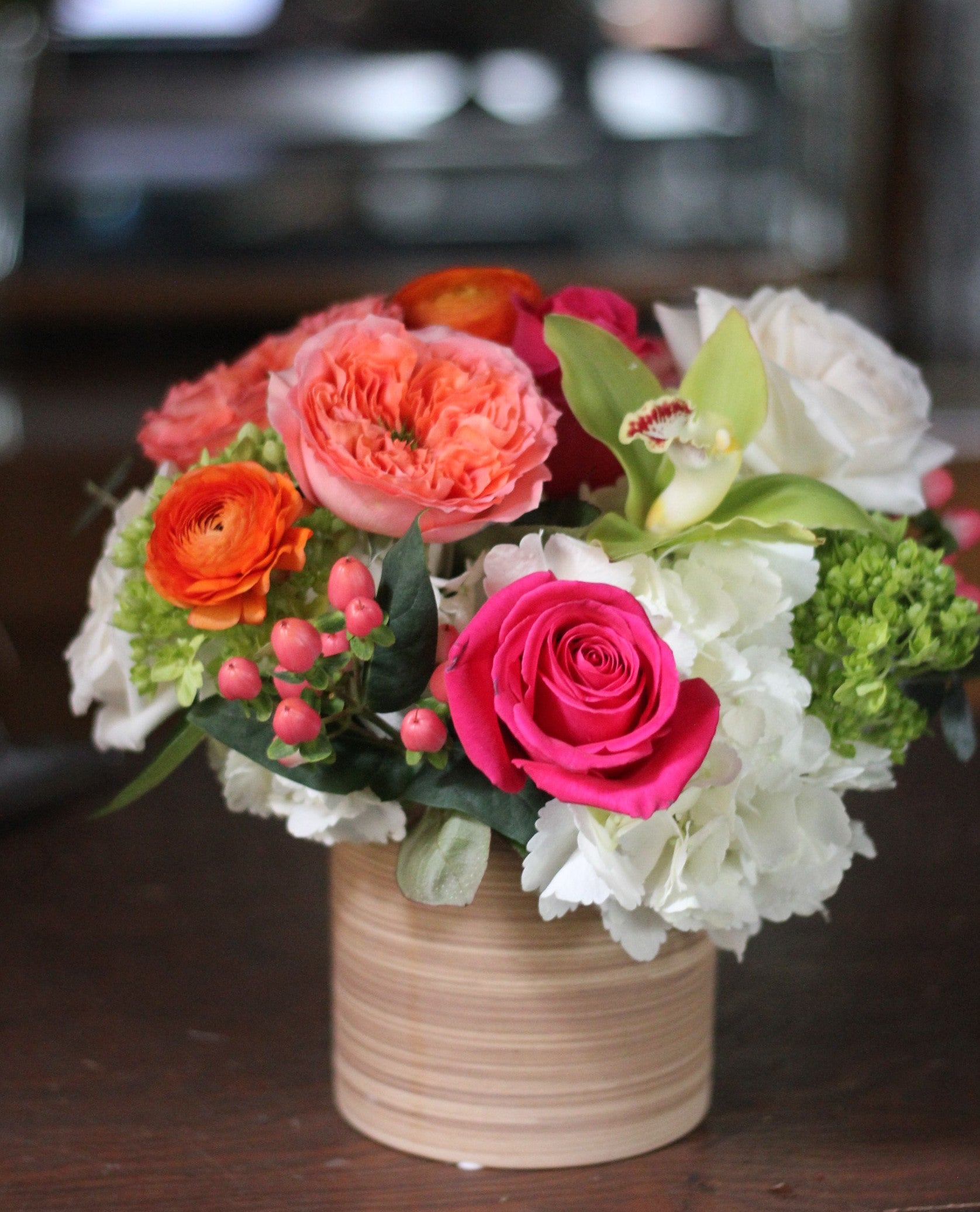 BFM091 Arrangement de fleurs '' Comme dans un jardin'' / '' Garden'' flower arrangement